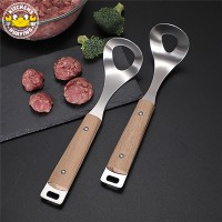 Best selling products 2018 in usa Manual Wood Handle Stainless Steel Kitchen Swedish Meatballs Scoop