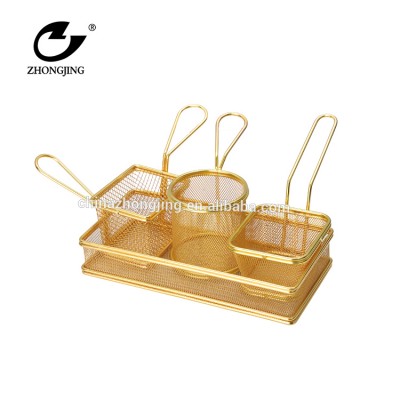 stainless steel gold plated french frying basket