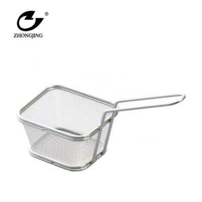 Stainless Steel Square Mini French Fry Basket for Food Serving