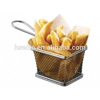 Stainless steel serving mini table fry basket , Mini Mesh basket