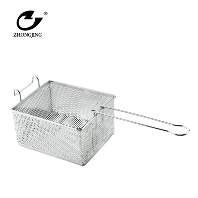 Kitchen helper stainless steel punching hole frying basket