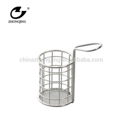 Hot selling kitchen helper cylinder stainless steel mini frying basket